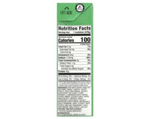 Kettle & Fire, Bone Broth, Lemongrass Ginger Beef, 16.9 oz (479 g)