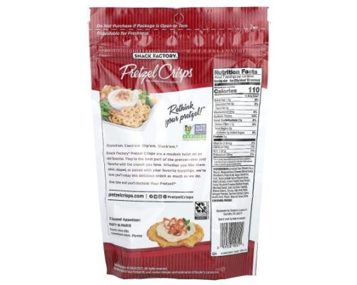 Snack Factory, Pretzel Crisps, Honey Mustard & Onion, Deli Style , 7.2 oz (204 g)