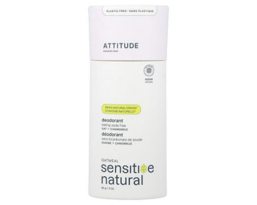 ATTITUDE, Oatmeal Sensitive Natural, Deodorant, Chamomile, 3 oz ( 85 g) ATTITUDE, Oatmeal Sensitive Natural, Deodorant, Chamomile, 3 oz ( 85 g)