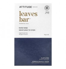 ATTITUDE, Leaves Bar™, Body Bar Soap, Sage & Rosemary, 4 oz (113 g)