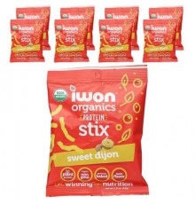 IWON Organics, Organics Protein Stix, Sweet Dijon, 8 Bags, 1.5 oz, (42 g) Each (Discontinued Item)