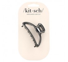 Kitsch, Open Shape Claw Clip, Hematite, 1 Clip