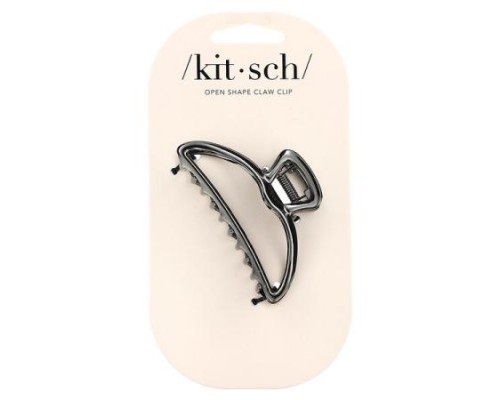 Kitsch, Open Shape Claw Clip, Hematite, 1 Clip Kitsch, Open Shape Claw Clip, Hematite, 1 Clip
