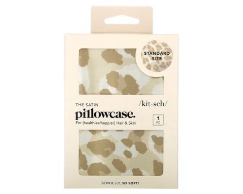 Kitsch, The Satin Pillowcase, Standard Size, Leopard, 1 Pillowcase Kitsch, The Satin Pillowcase, Standard Size, Leopard, 1 Pillowcase