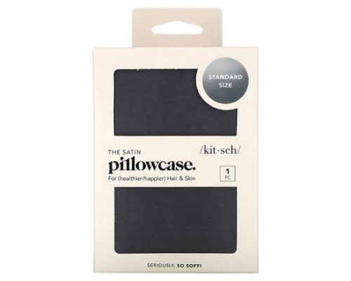 Kitsch, The Satin Pillowcase, Standard Size, Charcoal, 1 Pillowcase Kitsch, The Satin Pillowcase, Standard Size, Charcoal, 1 Pillowcase