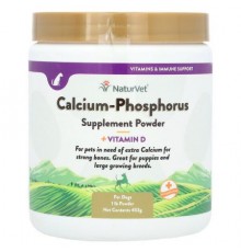 NaturVet, Calcium-Phosphorus + Vitamin D, For Dogs, 1 lb (453 g)