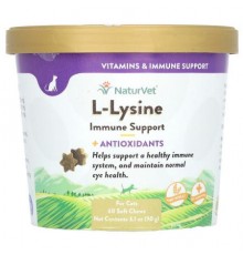 NaturVet, L-Lysine Immune Support + Antioxidants, For Cats, 60 Soft Chews, 3.1 oz (90 g)