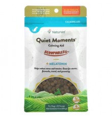 NaturVet, Scoopables, Quiet Moments Calming Aid + Melatonin, For Dogs, Bacon, 11 oz (315 g)