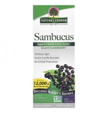 Nature's Answer, Sambucus, Black Elderberry, Alcohol-Free, 2,500 mg, 8 fl oz (240 ml)