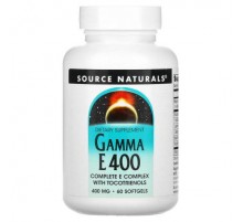 Source Naturals, Gamma E 400, Complete E Complex With Tocotrienols, 400 mg, 60 Softgels