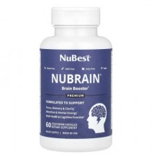 NuBest, Nubrain, Brain Booster, 60 Vegetarian Capsules