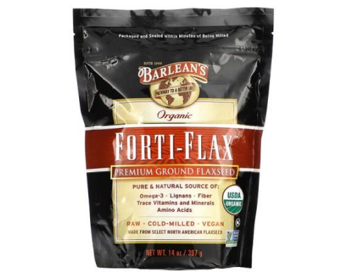 Barlean's, Organic Forti-Flax, Premium Ground Flaxseed, 14 oz (397 g) Barlean's, Organic Forti-Flax, Premium Ground Flaxseed, 14 oz (397 g)