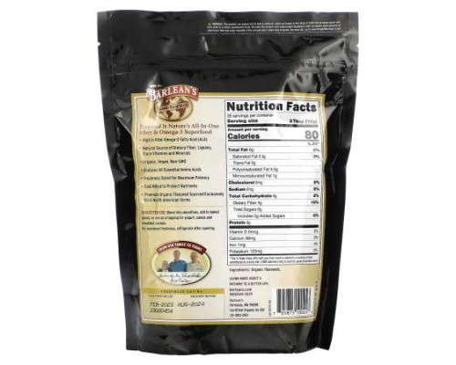 Barlean's, Organic Forti-Flax, Premium Ground Flaxseed, 14 oz (397 g) Barlean's, Organic Forti-Flax, Premium Ground Flaxseed, 14 oz (397 g)