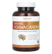 Healths Harmony, Organic Ashwagandha, 120 Tablets
