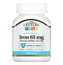21st Century, Iron, 65 mg, 120 Tablets