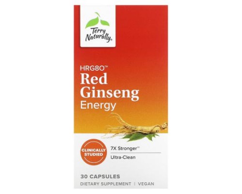 Terry Naturally, HRG80 Red Ginseng Energy, 30 Capsules (200 mg per Capsule)