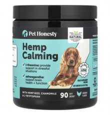 Pet Honesty, Hemp Calming, For Dogs, Chicken, 90 Soft Chews, 9.5 oz (270 g)