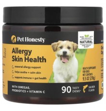 Pet Honesty, Allergy Skin Health, For Dogs, Salmon, 90 Tasty Chews, 9.5 oz (270 g)