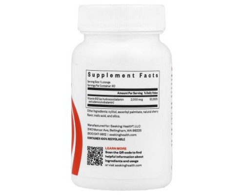 Seeking Health, Hydroxo-Adeno B12, 2,000 mcg, 60 Lozenges Seeking Health, Hydroxo-Adeno B12, 2,000 mcg, 60 Lozenges