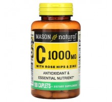 Mason Natural, Vitamin C with Rose Hips & Zinc, 1,000 mg, 100 Caplets