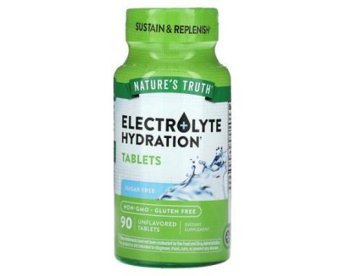 Nature's Truth, Electrolyte Hydration, Unflavored, 90 Tablets Nature's Truth, Electrolyte Hydration, Unflavored, 90 Tablets