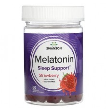 Swanson, Melatonin, Strawberry, 60 Gummies