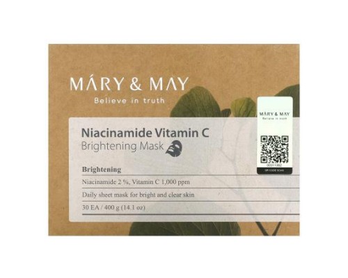 Mary & May, Niacinamide Vitamin C, Brightening Beauty Mask, 30 Sheets, 14.1 oz (400 g)