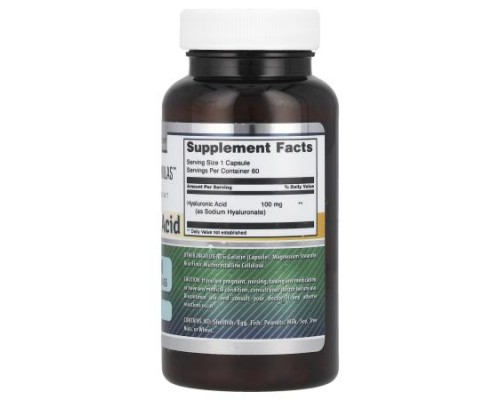 Amazing Nutrition, Hyaluronic Acid, 100 mg, 60 Capsules Amazing Nutrition, Hyaluronic Acid, 100 mg, 60 Capsules