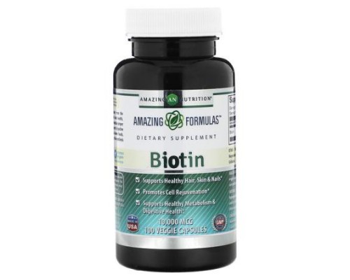 Amazing Nutrition, Biotin, 10,000 mcg, 100 Veggie Capsules Amazing Nutrition, Biotin, 10,000 mcg, 100 Veggie Capsules