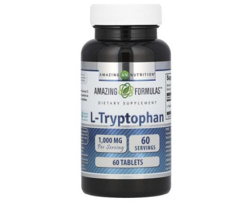 Amazing Nutrition, L-Tryptophan, 1,000 mg, 60 Tablets Amazing Nutrition, L-Tryptophan, 1,000 mg, 60 Tablets