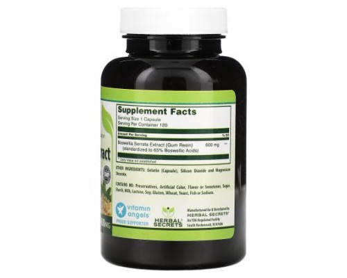 Herbal Secrets, Boswellia Extract, 600 mg, 120 Capsules