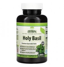 Herbal Secrets, Holy Basil, 120 Veggie Capsules (500 mg per Capsule)