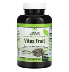 Herbal Secrets, Vitex Fruit, 400 mg, 250 Veggie Capsules