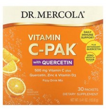 Dr. Mercola, Vitamin C-PAK with Quercetin, Natural Orange, 500 mg, 30 Packets, 0.18 oz (5.12 g) Each