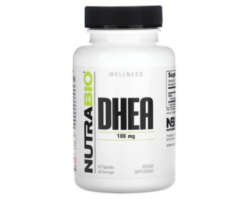NutraBio, DHEA, 100 mg, 60 Capsules NutraBio, DHEA, 100 mg, 60 Capsules