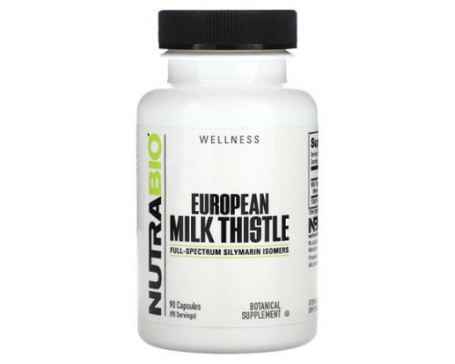 NutraBio, European Milk Thistle, 90 Capsules (241 mg per Capsule)