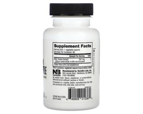 NutraBio, European Milk Thistle, 90 Capsules (241 mg per Capsule)