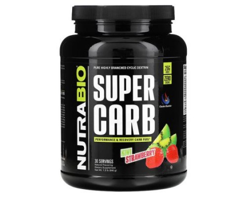 NutraBio, Super Carb, Kiwi Strawberry, 1.9 lb (840 g) NutraBio, Super Carb, Kiwi Strawberry, 1.9 lb (840 g)