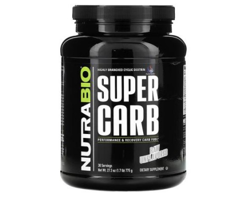 NutraBio, Super Carb, Raw Unflavored, 1.7 lb (775 g) NutraBio, Super Carb, Raw Unflavored, 1.7 lb (775 g)