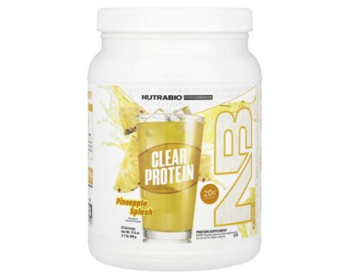 NutraBio, Performance, Clear Protein, Pineapple Splash, 1.1 lb (499 g) NutraBio, Performance, Clear Protein, Pineapple Splash, 1.1 lb (499 g)