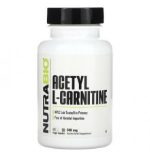 NutraBio, Acetyl L-Carnitine, 500 mg, 90 Veggie Capsules