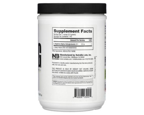 NutraBio, AAKG, 1.1 lb (500 g) NutraBio, AAKG, 1.1 lb (500 g)