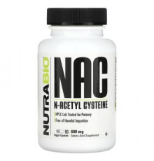 NutraBio, NAC, 600 mg, 90 Veggie Capsules