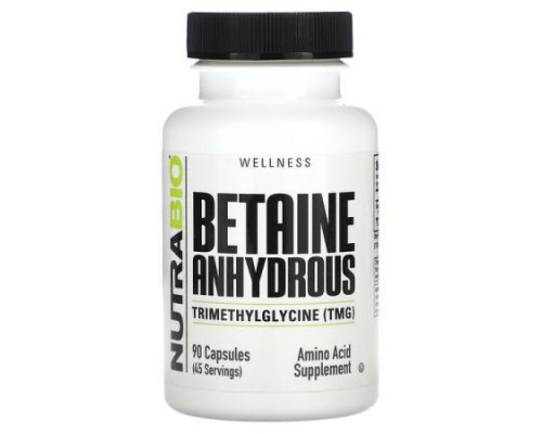 NutraBio, Betaine Anhydrous, 90 Capsules (500 mg per Capsule) NutraBio, Betaine Anhydrous, 90 Capsules (500 mg per Capsule)