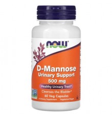 NOW Foods, D-Mannose, 500 mg, 60 Veg Capsules