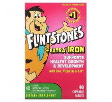 Flintstones, Children's Multivitamin, Plus Extra Iron, 90 Chewable Tablets