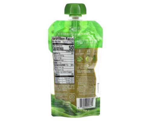 Happy Family Organics, Happy Baby, Clearly Crafted, 6+ Months, Green Beans, Pear & Spinach, 4 oz (113 g)