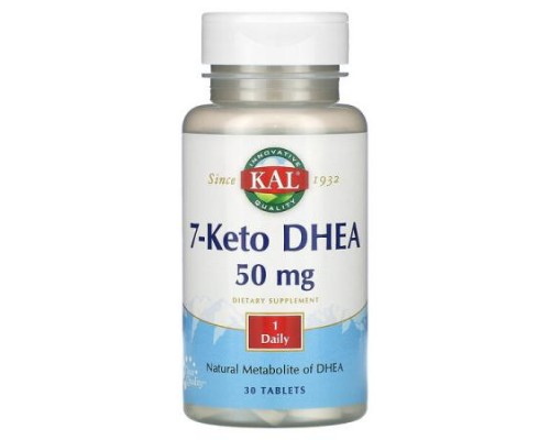 KAL, 7-Keto DHEA, 50 mg, 30 Tablets KAL, 7-Keto DHEA, 50 mg, 30 Tablets