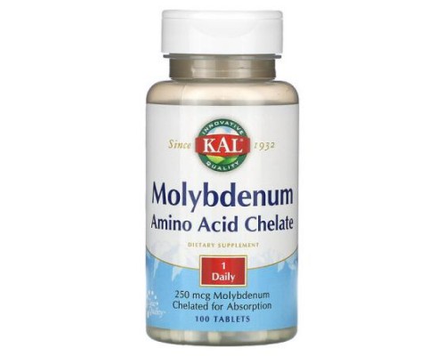 KAL, Molybdenum Amino Acid Chelate, 250 mcg, 100 Tablets