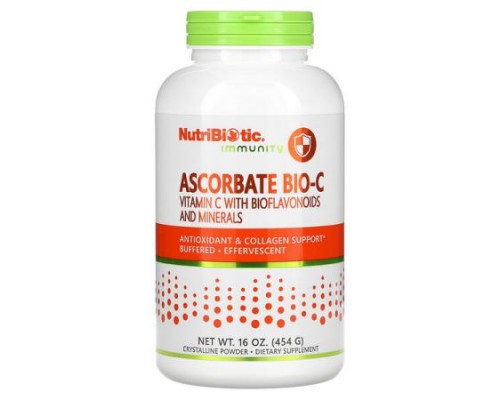 NutriBiotic, Immunity, Ascorbate Bio-C, Vitamin C with Bioflavonoids and Minerals, 16 oz (454 g)